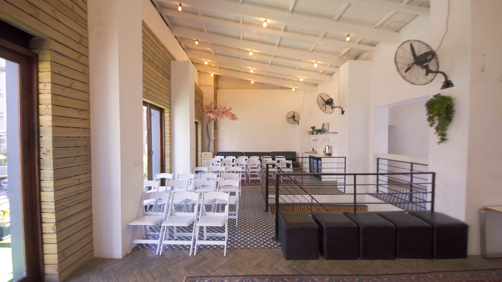 The venue set up for a seated event